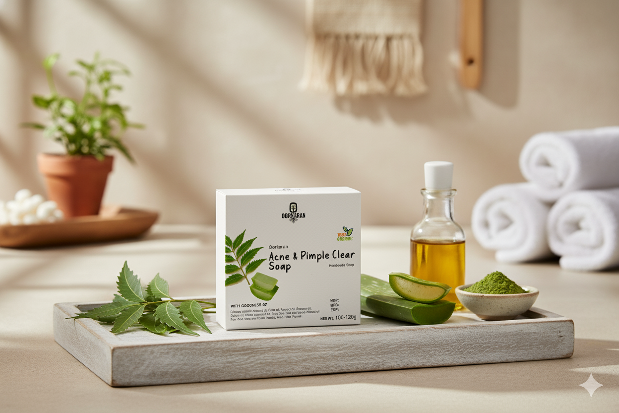 Oorkaran Acne & Pimple Clear Soap – 100% Natural & Handmade 🌿✨