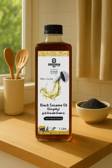 Oorkaran  Wood Pressed Black Sesame Oil (Gingelly) – 1 Litre