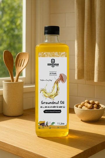 Oorkaran Wood-Pressed Groundnut Oil – 1 Litre